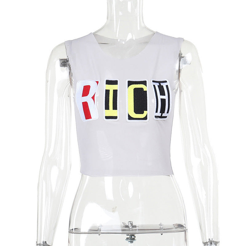 Rich Hot Girl Slim-fit Vest Top