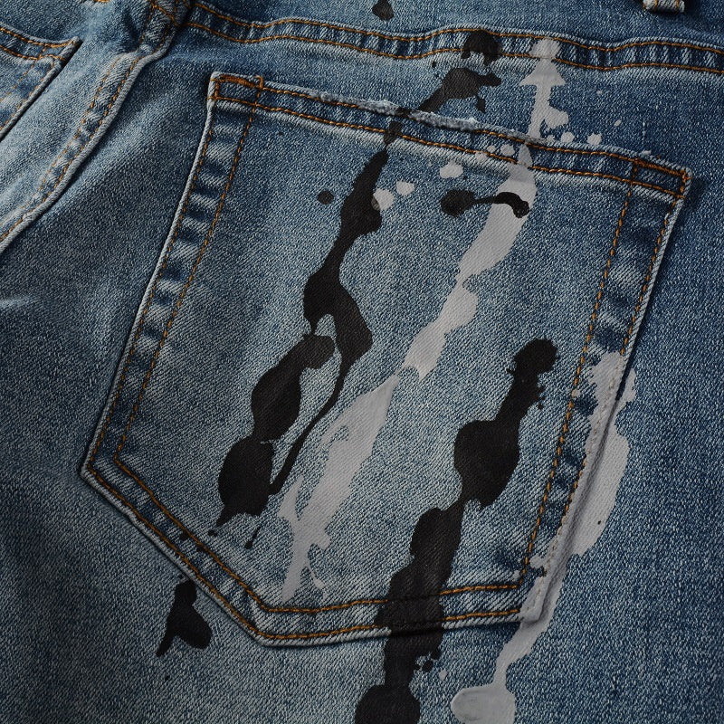 Cross-border Gradient Splash-ink Jeans