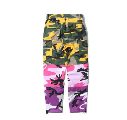 Tri Camo Patchwork Cargo Pants