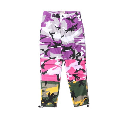 Tri Camo Patchwork Cargo Pants