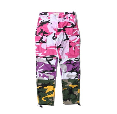 Tri Camo Patchwork Cargo Pants