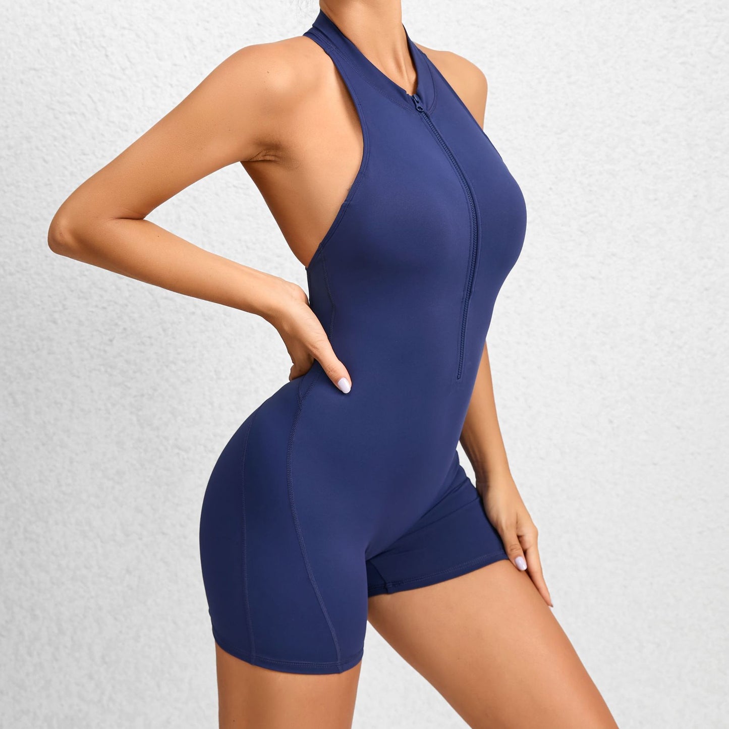 Zippered Body Shaping Sleeveless Butt Lifting Tummy Control Jumpsuit