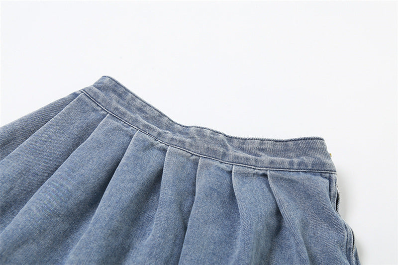 Fashion Wash Street Pleated Skirt