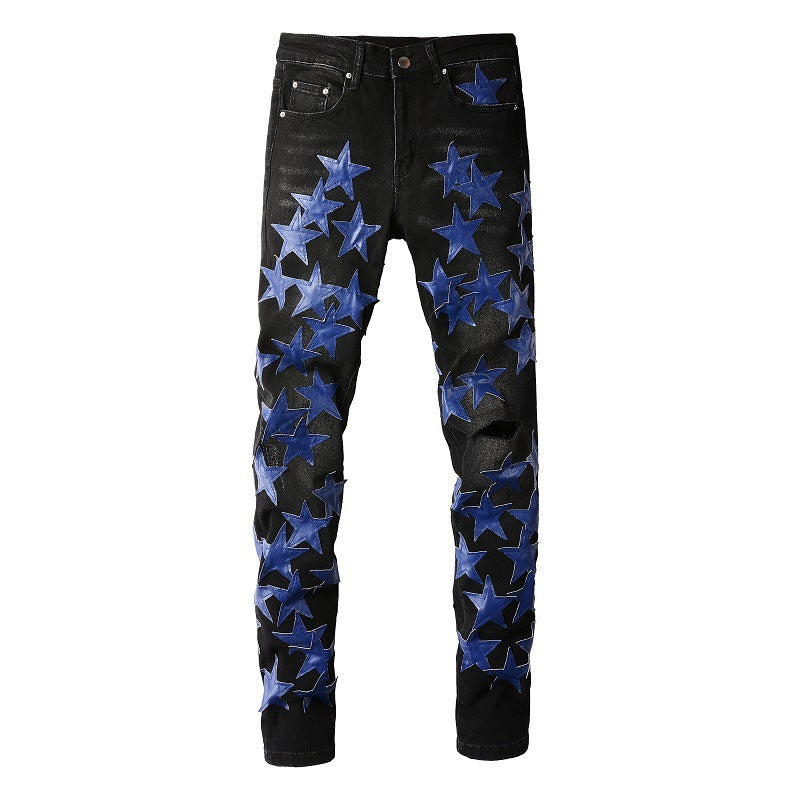 Blue Star Street Leather Stretch Slim Jeans