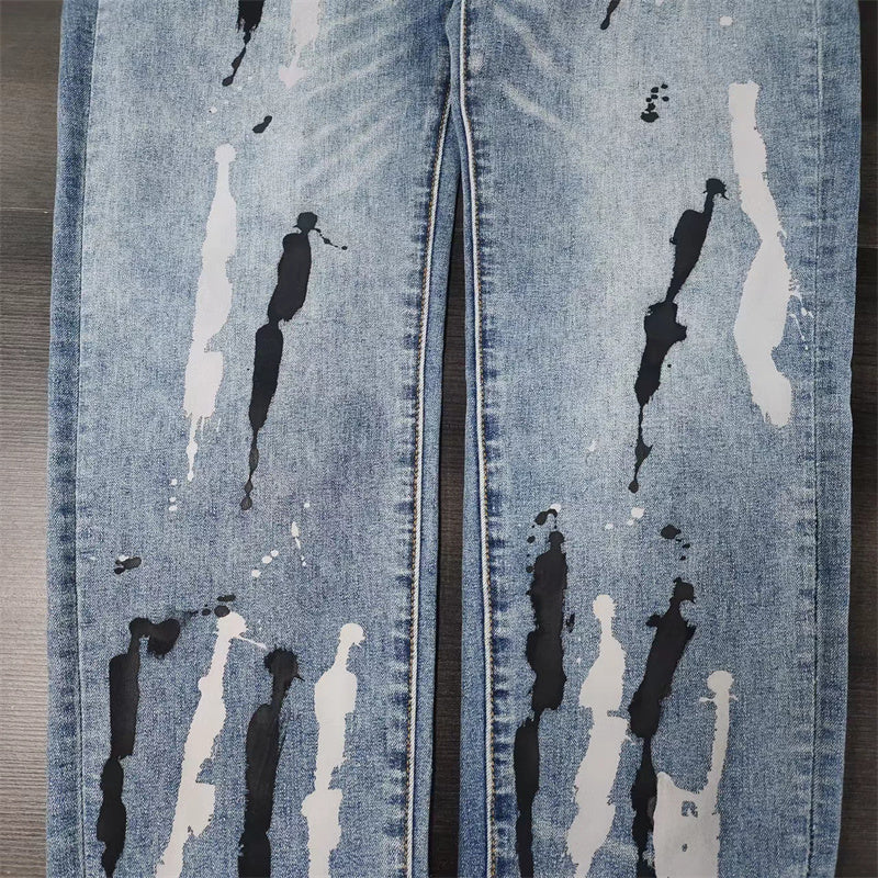 Cross-border Gradient Splash-ink Jeans